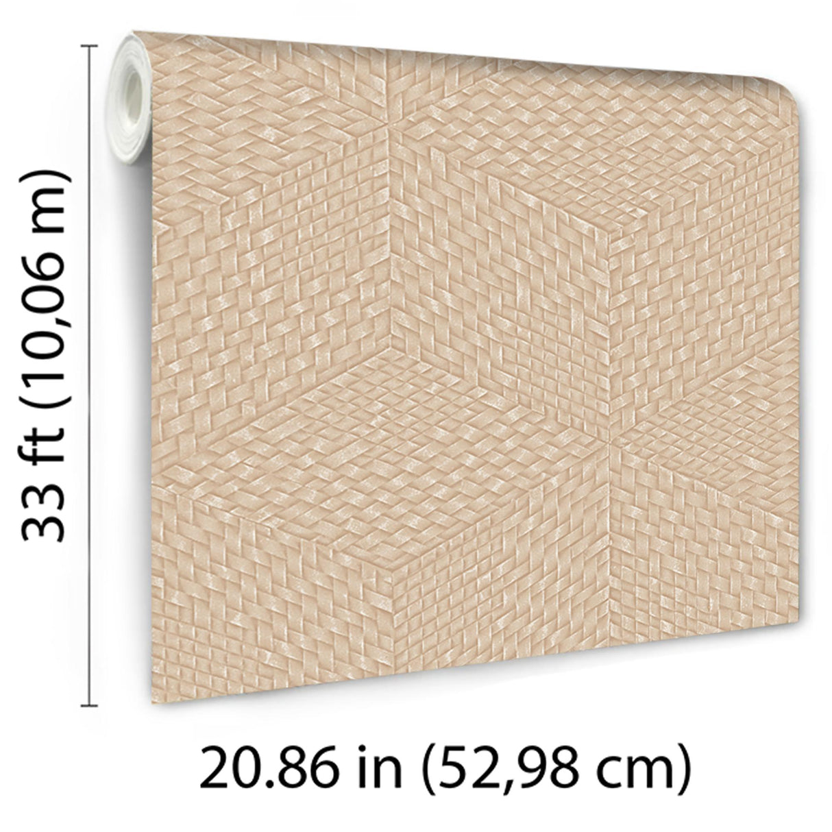 Veer Decor Wicker Cube Gold Wallpaper