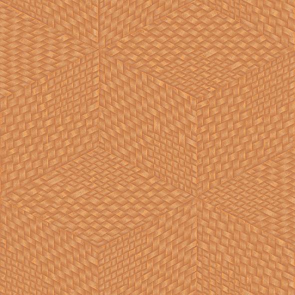 Veer Decor Wicker Cube Orange Wallpaper