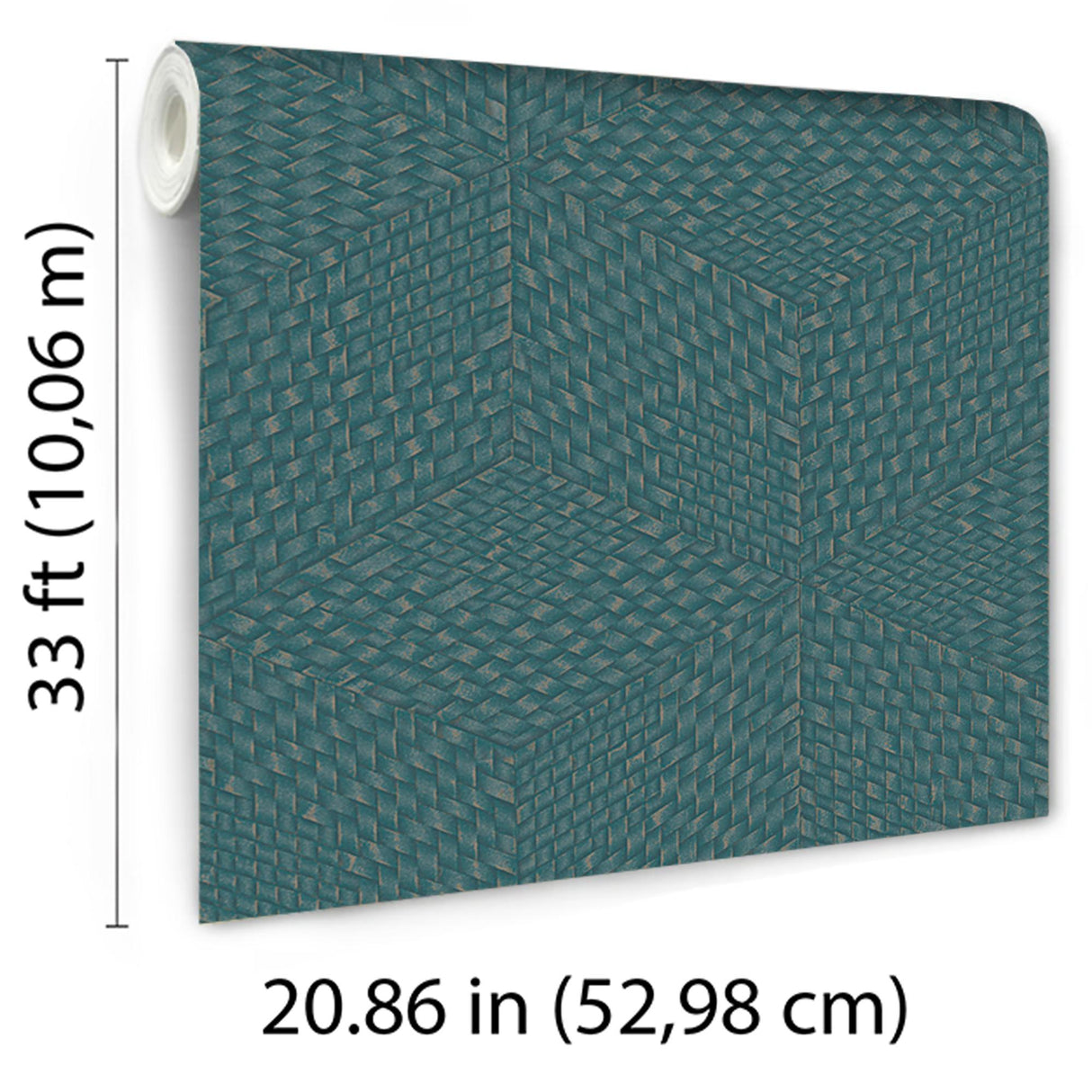 Veer Decor Wicker Cube Blue Wallpaper