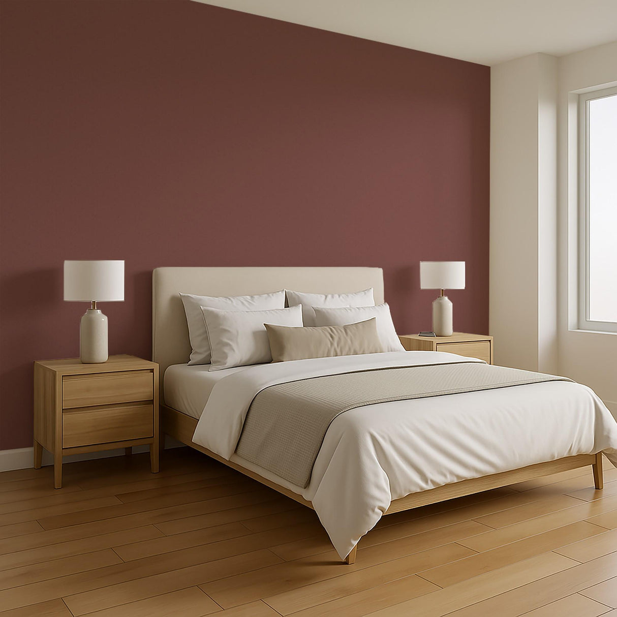 Veer Decor Textured Weave Plain Red Wallpaper
