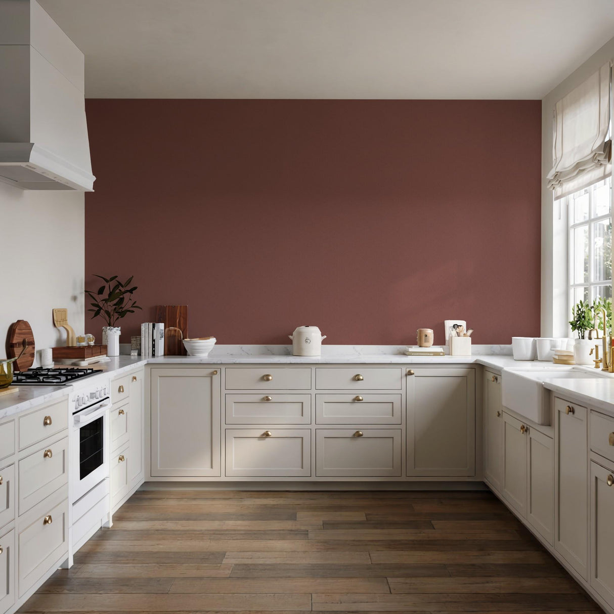 Veer Decor Textured Weave Plain Red Wallpaper