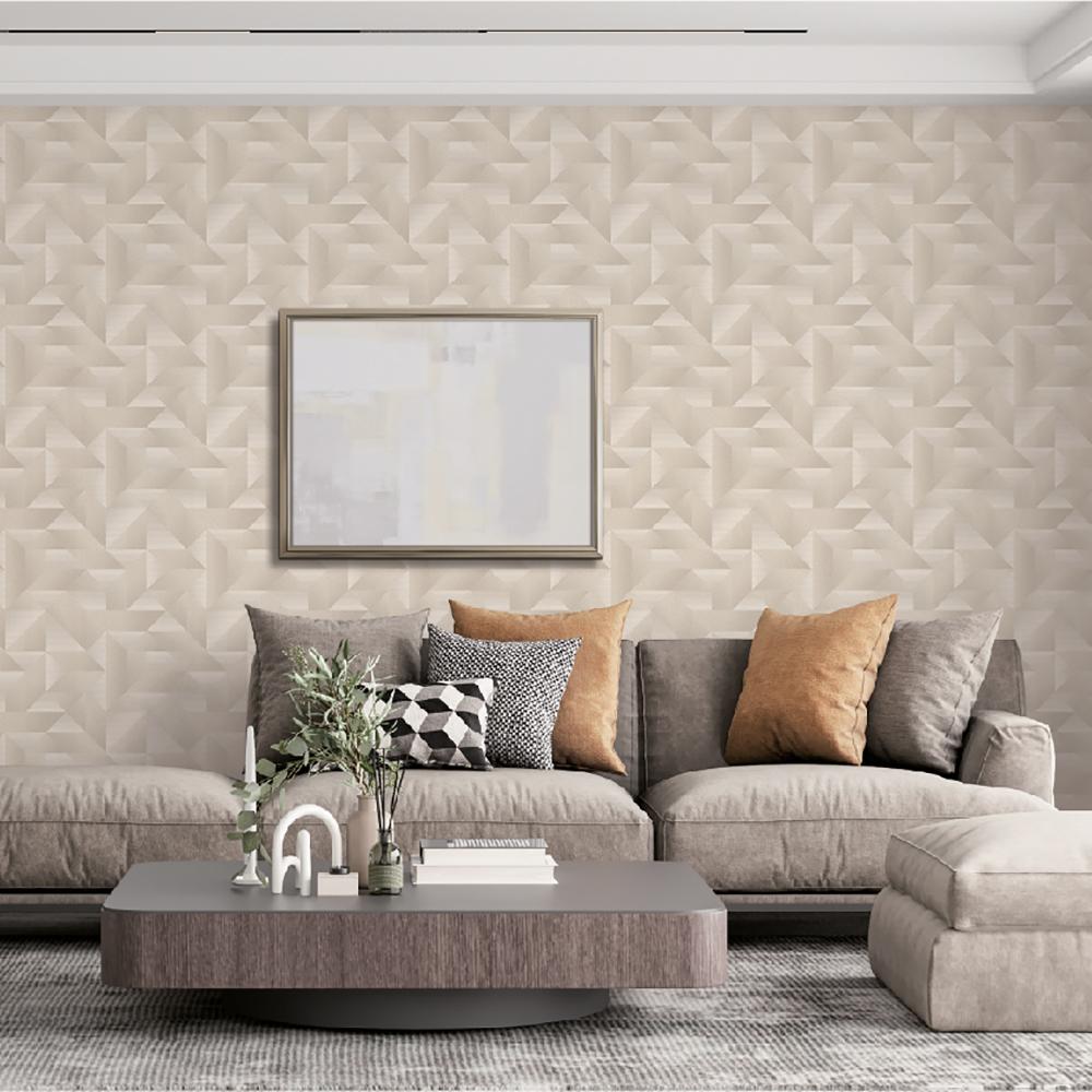 Veer Decor Prism Threads Beige Wallpaper