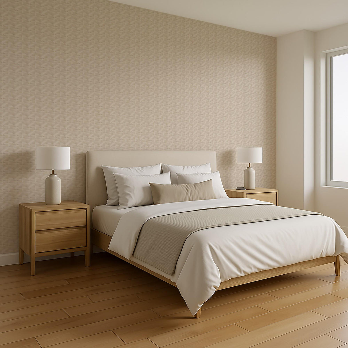Veer Decor Prism Threads Beige Wallpaper