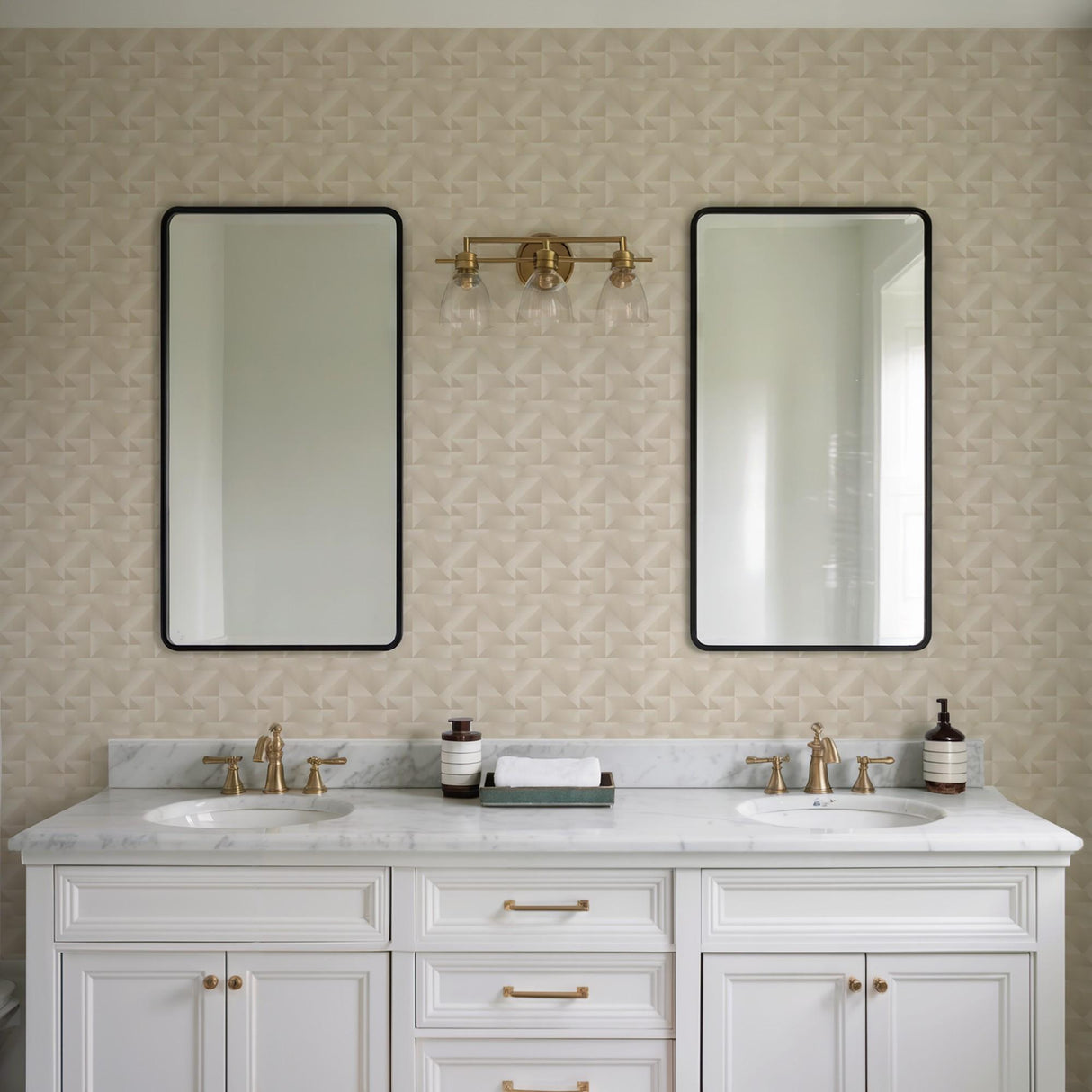 Veer Decor Prism Threads Beige Wallpaper