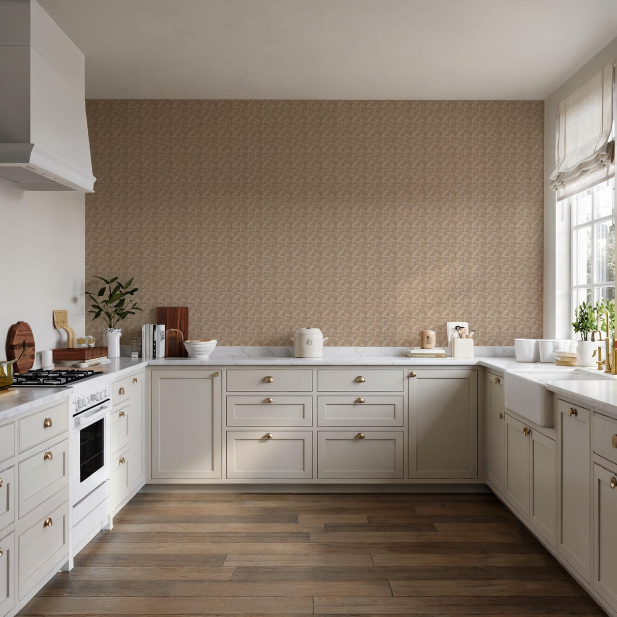 Veer Decor Prism Threads Tan Wallpaper