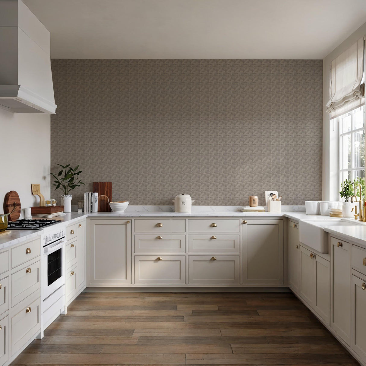 Veer Decor Prism Threads Taupe Wallpaper