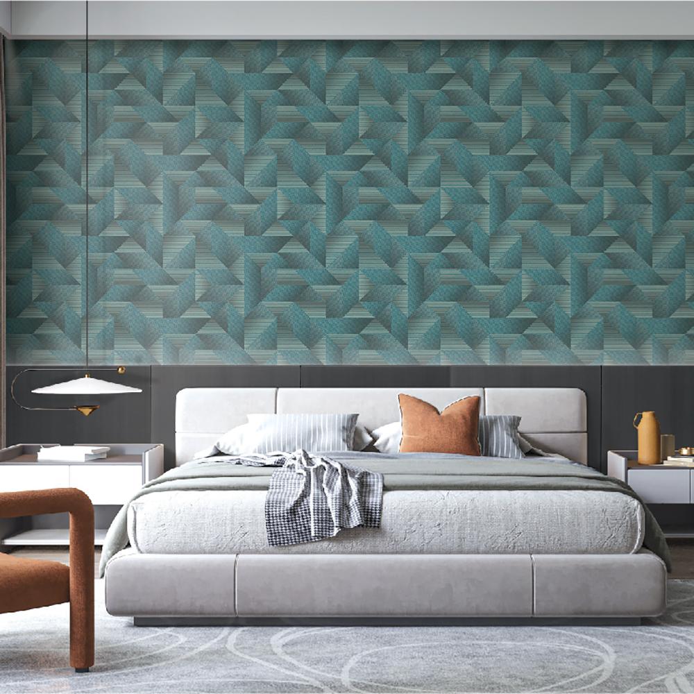 Veer Decor Prism Threads Teal Wallpaper