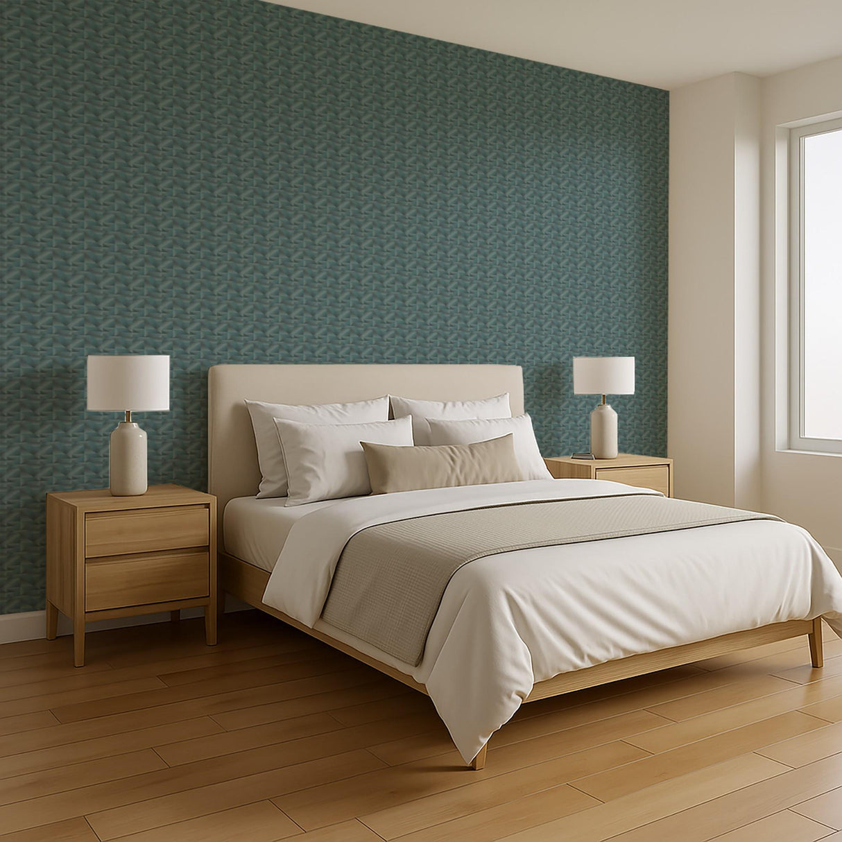 Veer Decor Prism Threads Teal Wallpaper