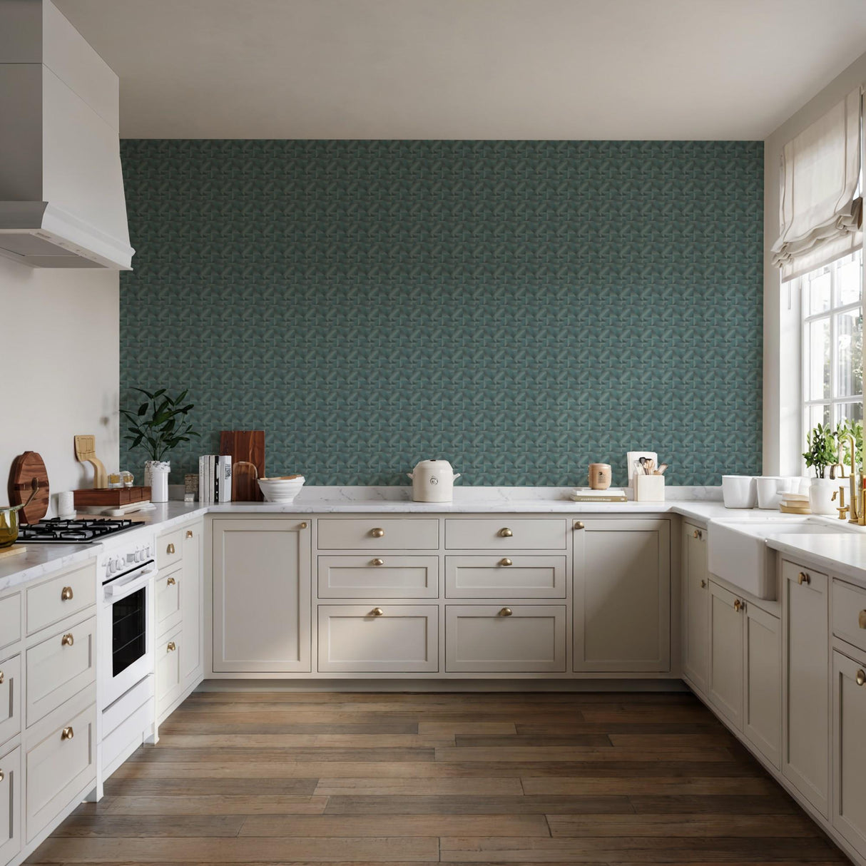 Veer Decor Prism Threads Teal Wallpaper