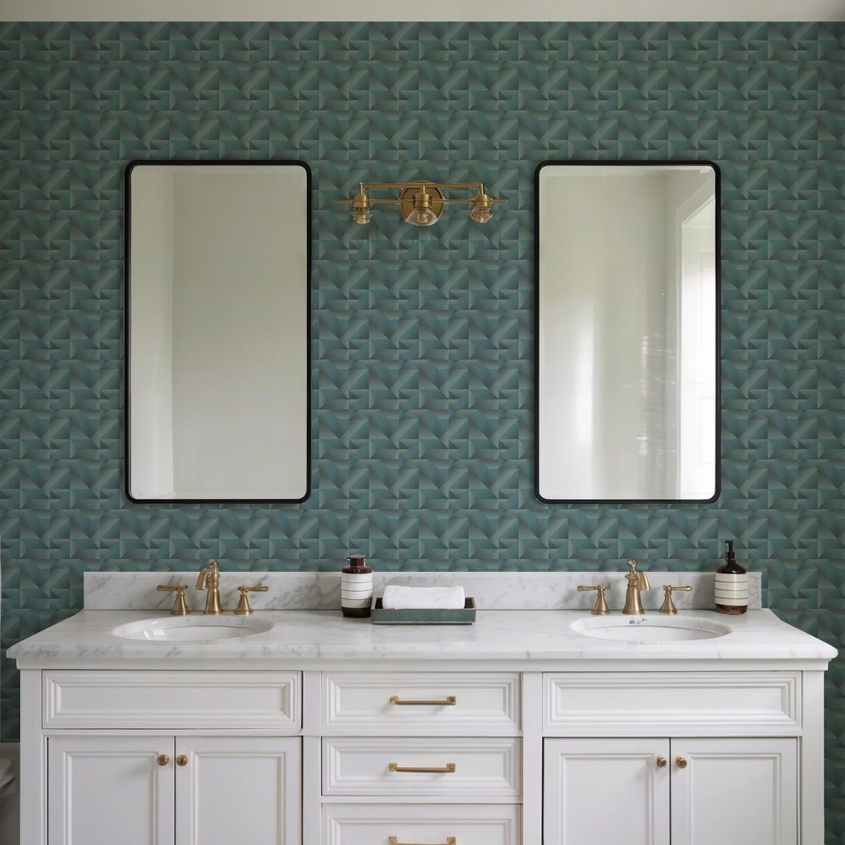 Veer Decor Prism Threads Teal Wallpaper