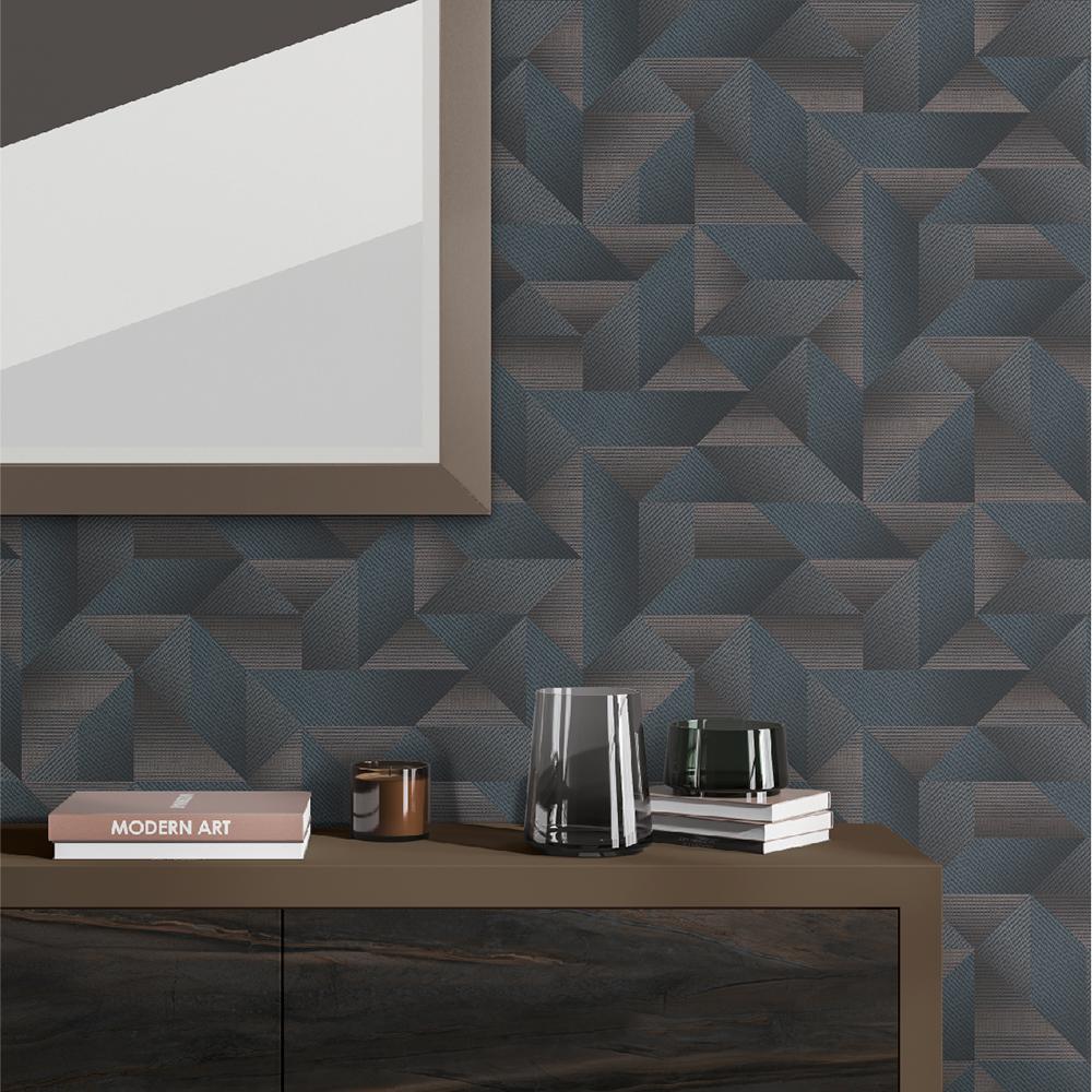 Veer Decor Prism Threads Blue Wallpaper