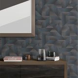 Veer Decor Prism Threads Blue Wallpaper