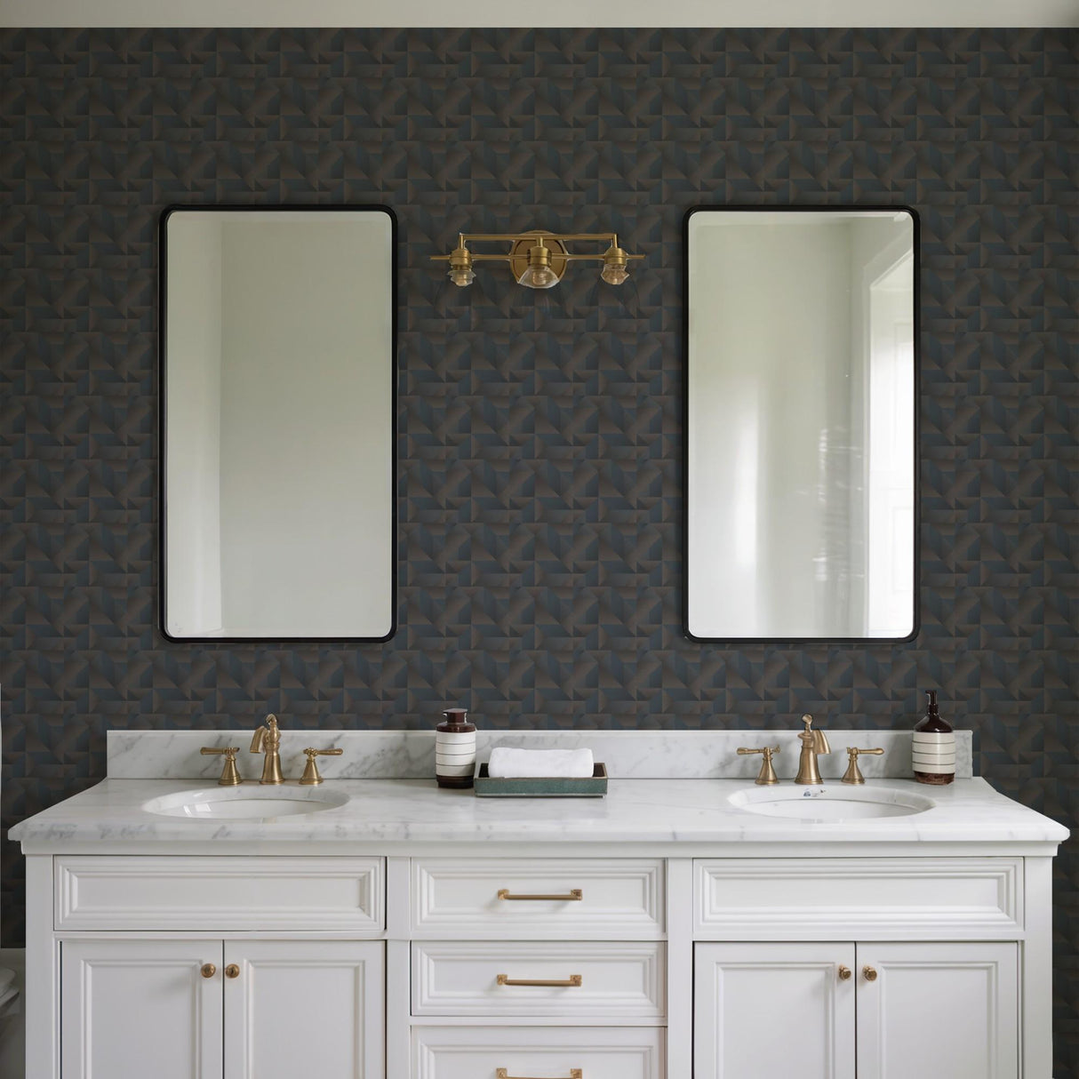 Veer Decor Prism Threads Blue Wallpaper