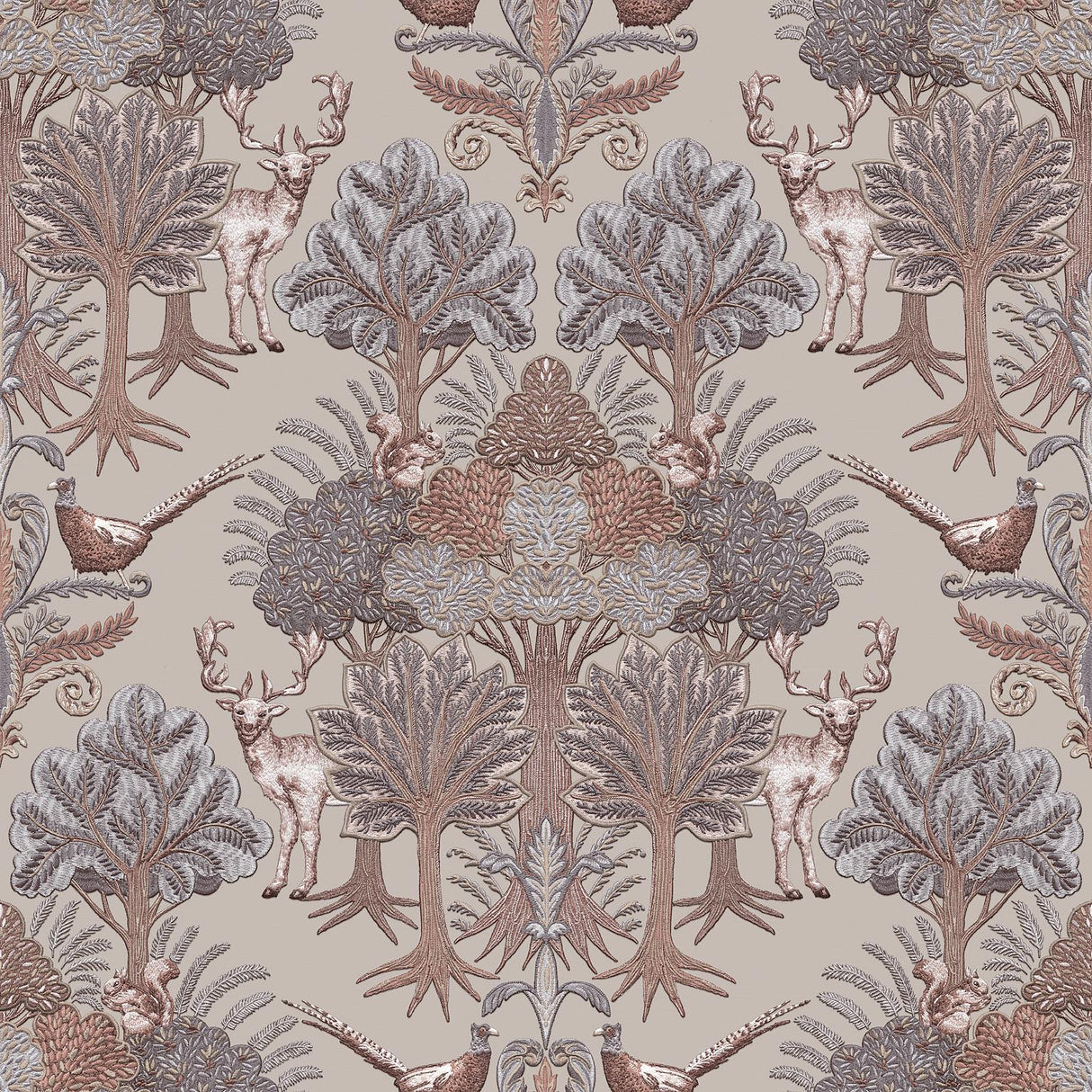 Veer Decor Woodland Tapestry Taupe Wallpaper