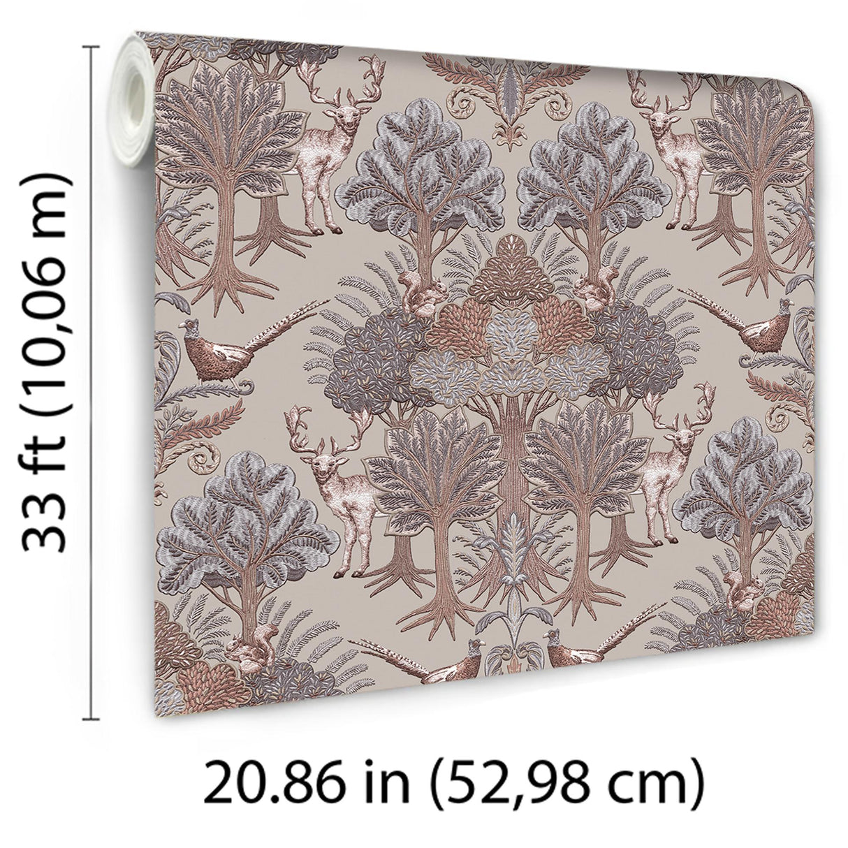 Veer Decor Woodland Tapestry Taupe Wallpaper