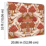 Veer Decor Woodland Tapestry Red Wallpaper