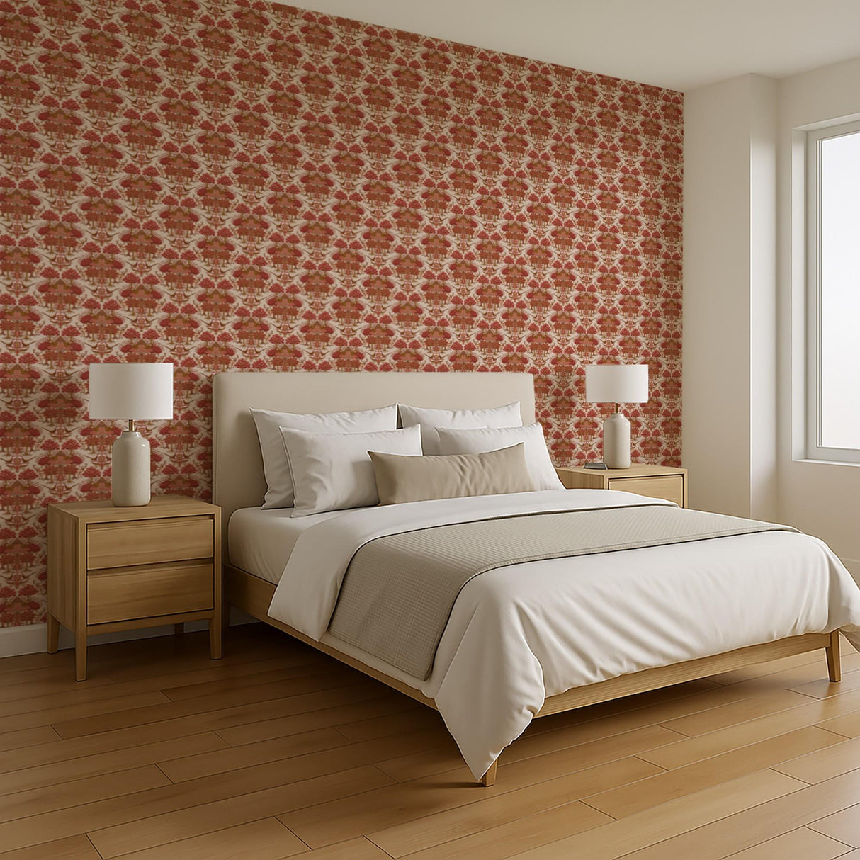 Veer Decor Woodland Tapestry Red Wallpaper
