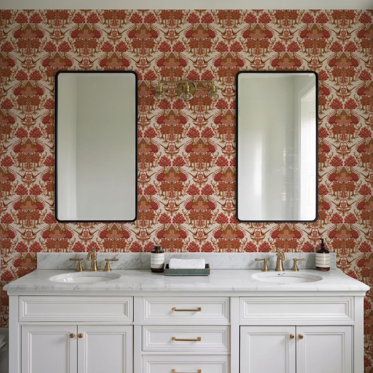 Veer Decor Woodland Tapestry Red Wallpaper
