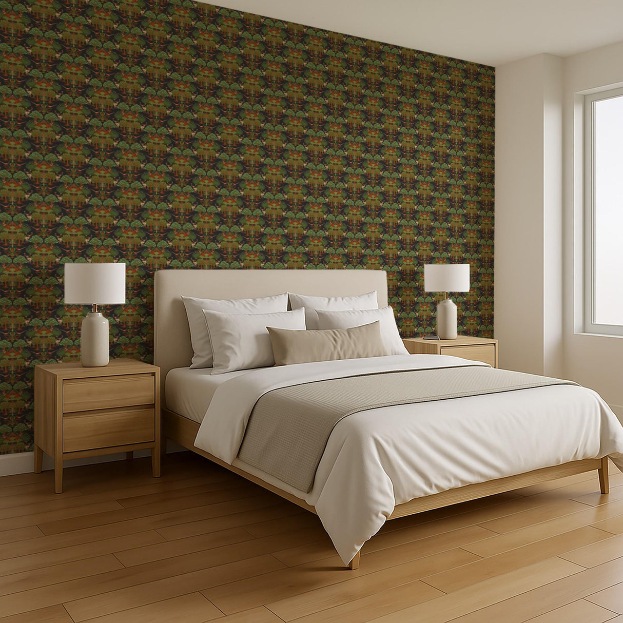 Veer Decor Woodland Tapestry Black Wallpaper