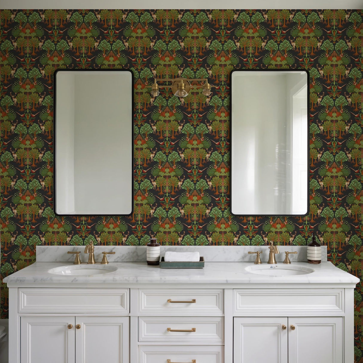 Veer Decor Woodland Tapestry Black Wallpaper