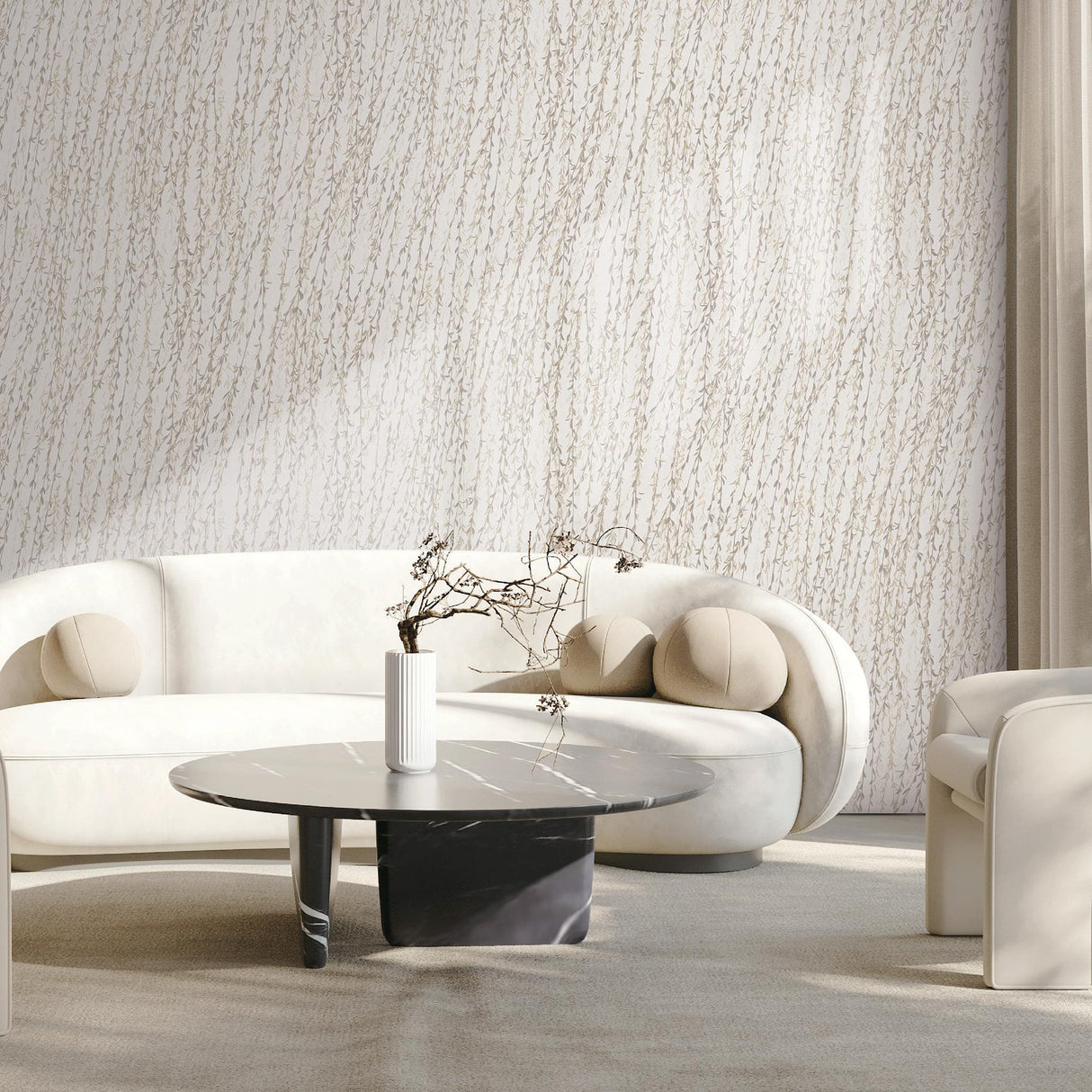 Veer Decor Willow Streamside Beige Wallpaper