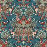 Veer Decor Woodland Tapestry Blue Wallpaper