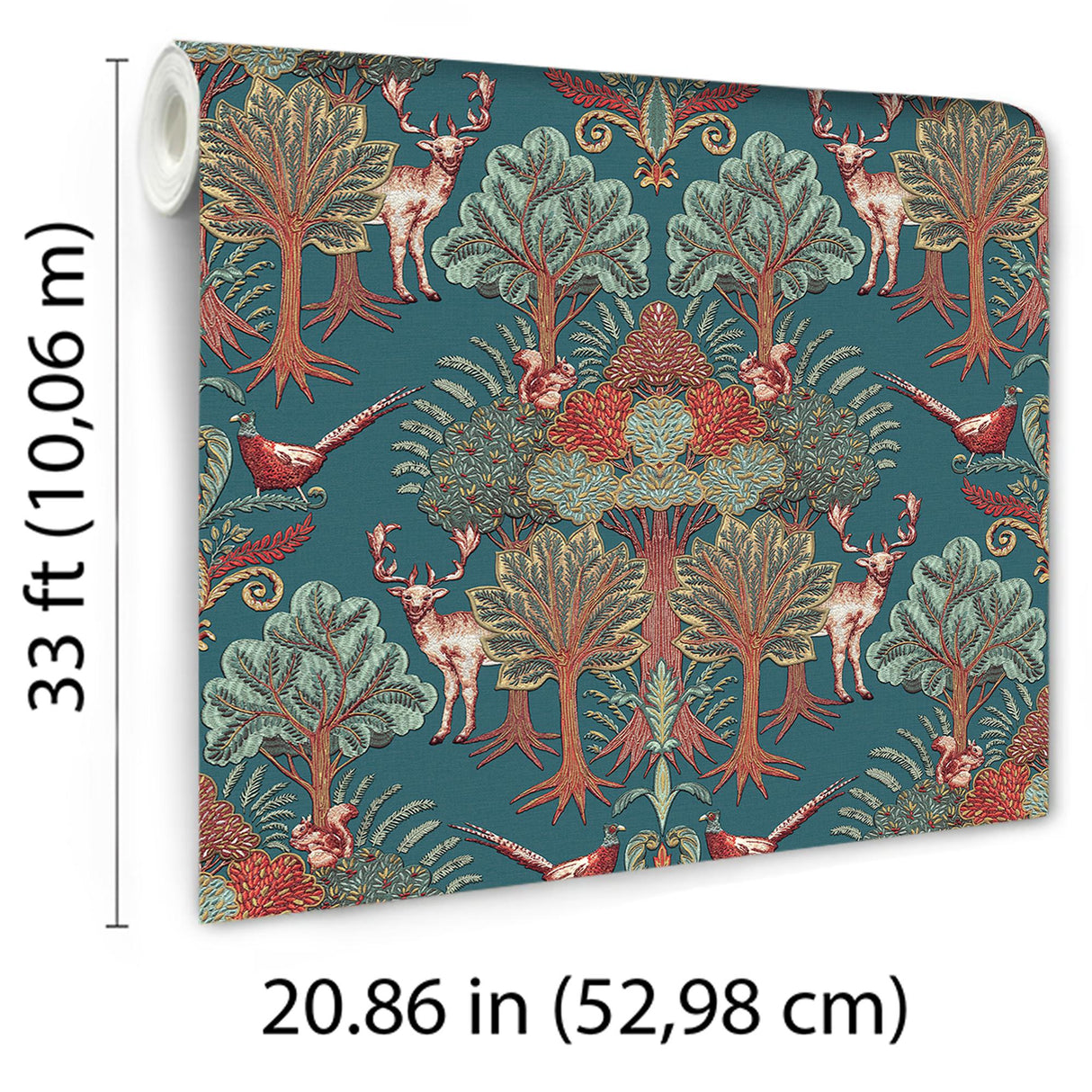 Veer Decor Woodland Tapestry Blue Wallpaper