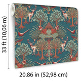 Veer Decor Woodland Tapestry Blue Wallpaper