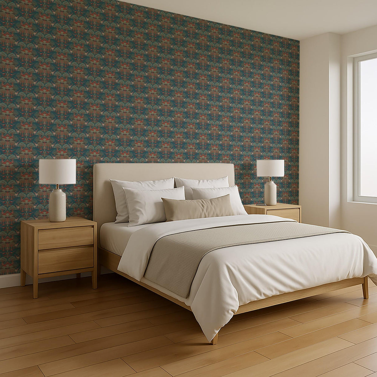 Veer Decor Woodland Tapestry Blue Wallpaper
