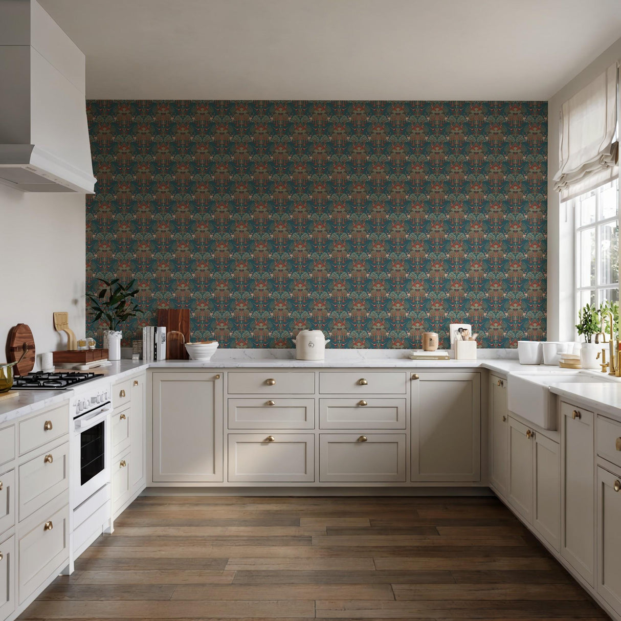 Veer Decor Woodland Tapestry Blue Wallpaper