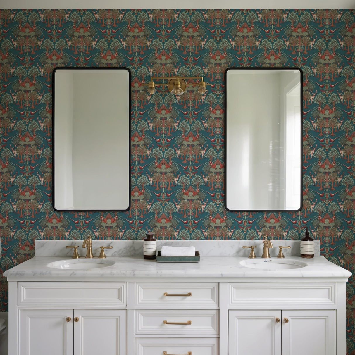Veer Decor Woodland Tapestry Blue Wallpaper