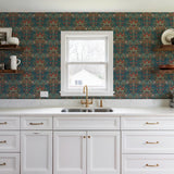Veer Decor Woodland Tapestry Blue Wallpaper