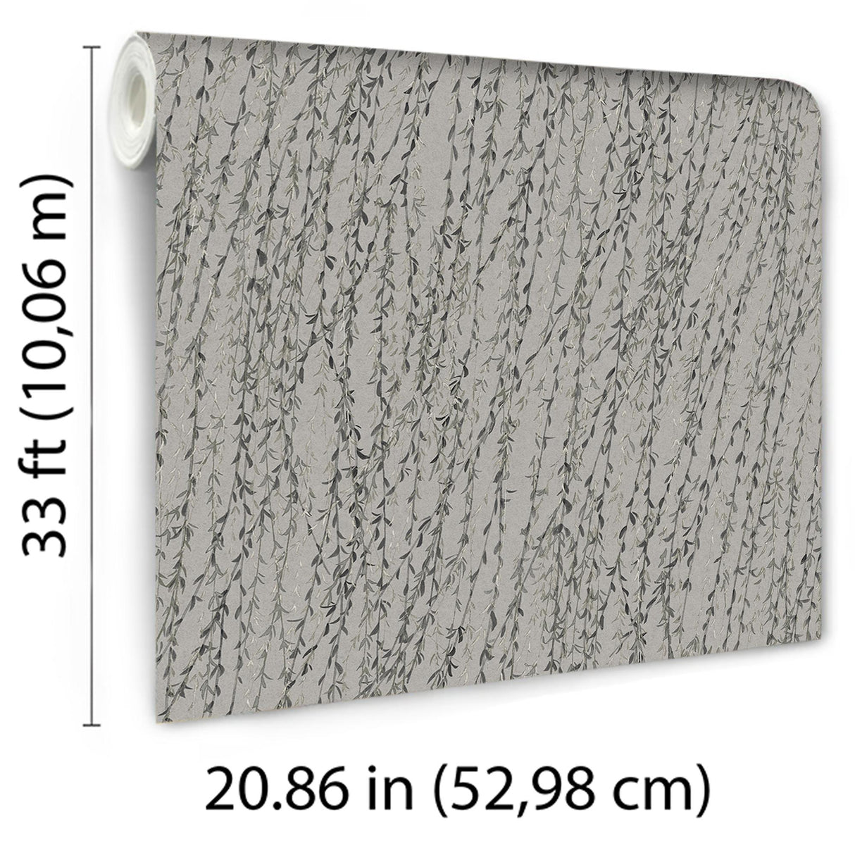 Veer Decor Willow Streamside Grey Wallpaper