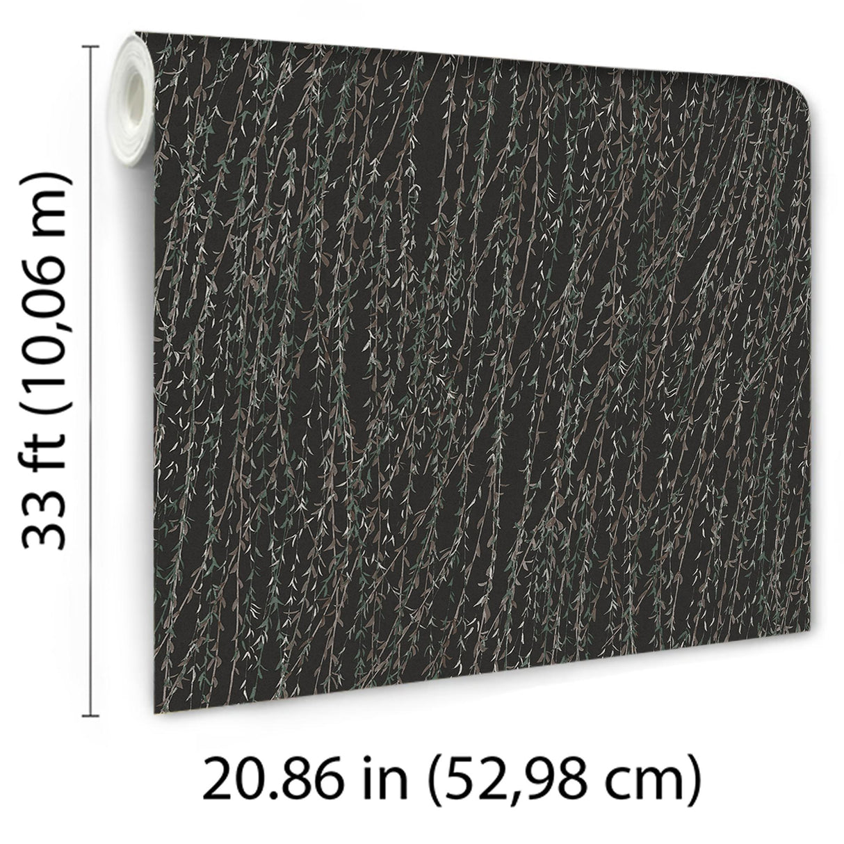 Veer Decor Willow Streamside Black Wallpaper