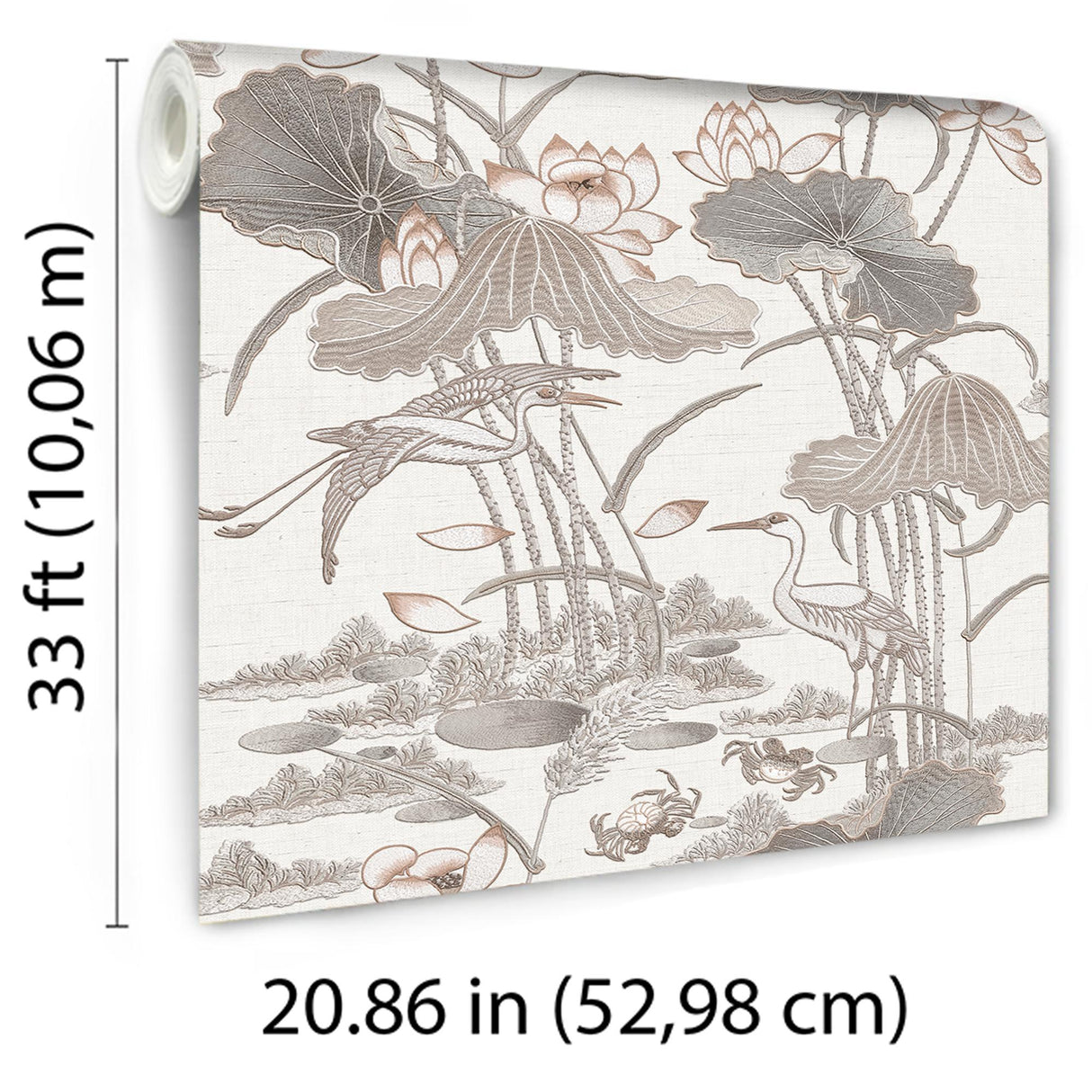 Veer Decor Lotus Pond Tapestry Grey Wallpaper