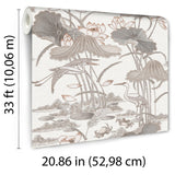 Veer Decor Lotus Pond Tapestry Grey Wallpaper