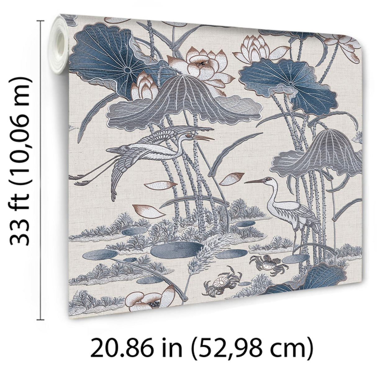 Veer Decor Lotus Pond Tapestry Blue Wallpaper