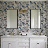Veer Decor Lotus Pond Tapestry Blue Wallpaper