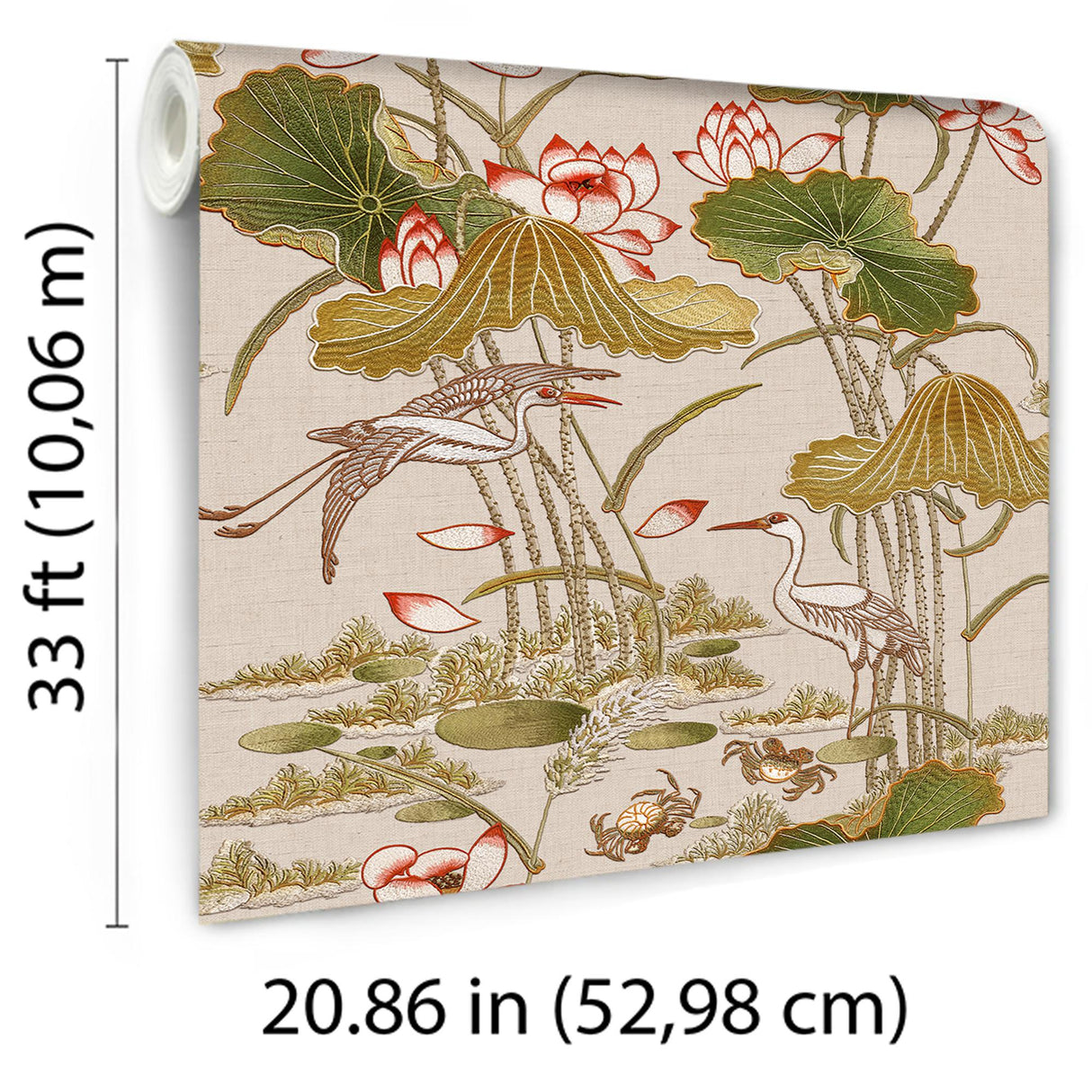 Veer Decor Lotus Pond Tapestry Beige Wallpaper