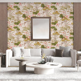Veer Decor Lotus Pond Tapestry Beige Wallpaper