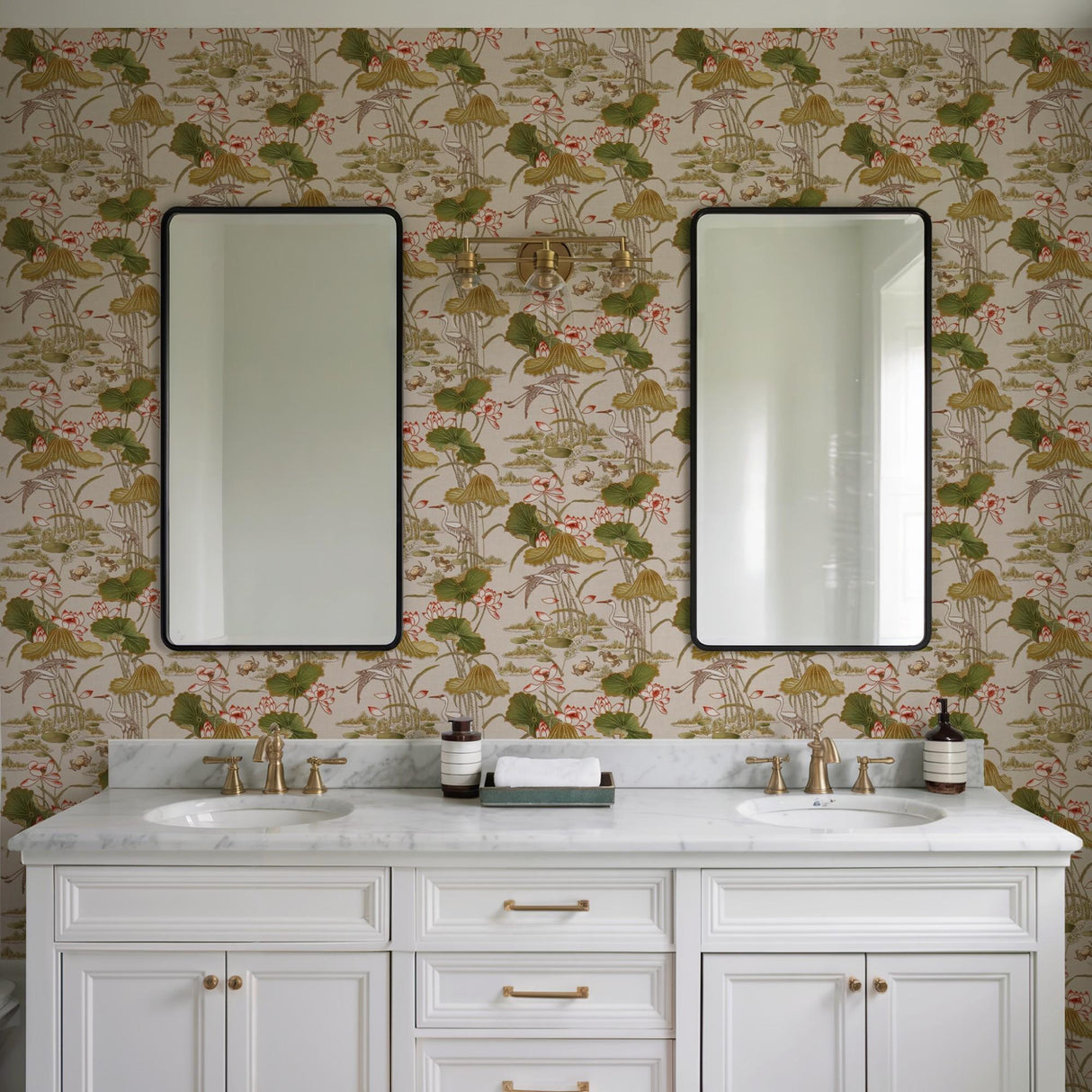 Veer Decor Lotus Pond Tapestry Beige Wallpaper