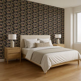Veer Decor Lotus Pond Tapestry Black Wallpaper