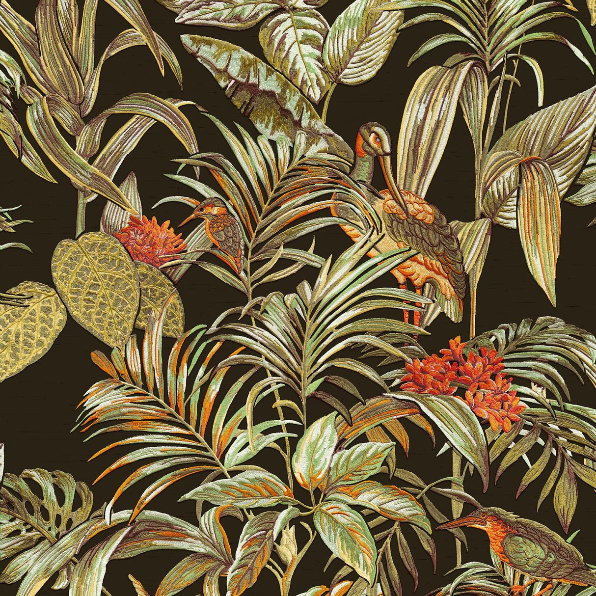 Veer Decor Bird of Paradise Black Wallpaper