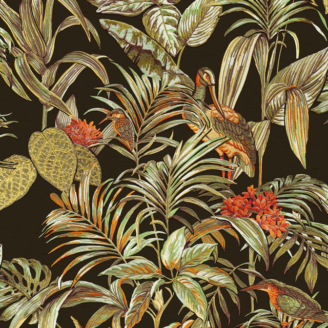Veer Decor Bird of Paradise Black Wallpaper