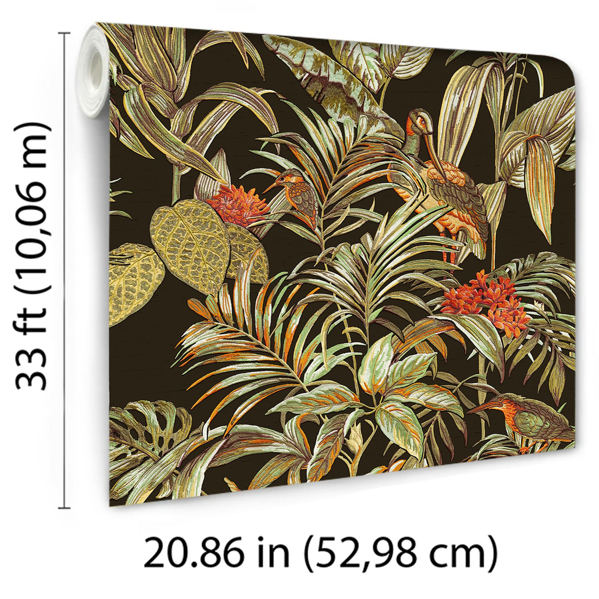 Veer Decor Bird of Paradise Black Wallpaper