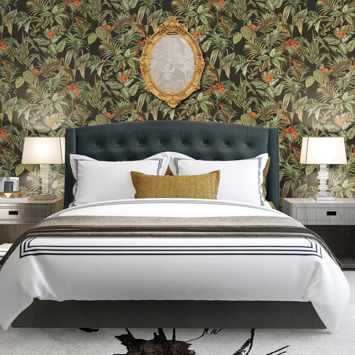 Veer Decor Bird of Paradise Black Wallpaper