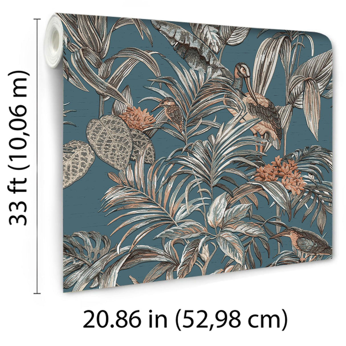 Veer Decor Bird of Paradise Blue Wallpaper