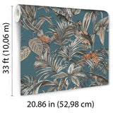 Veer Decor Bird of Paradise Blue Wallpaper
