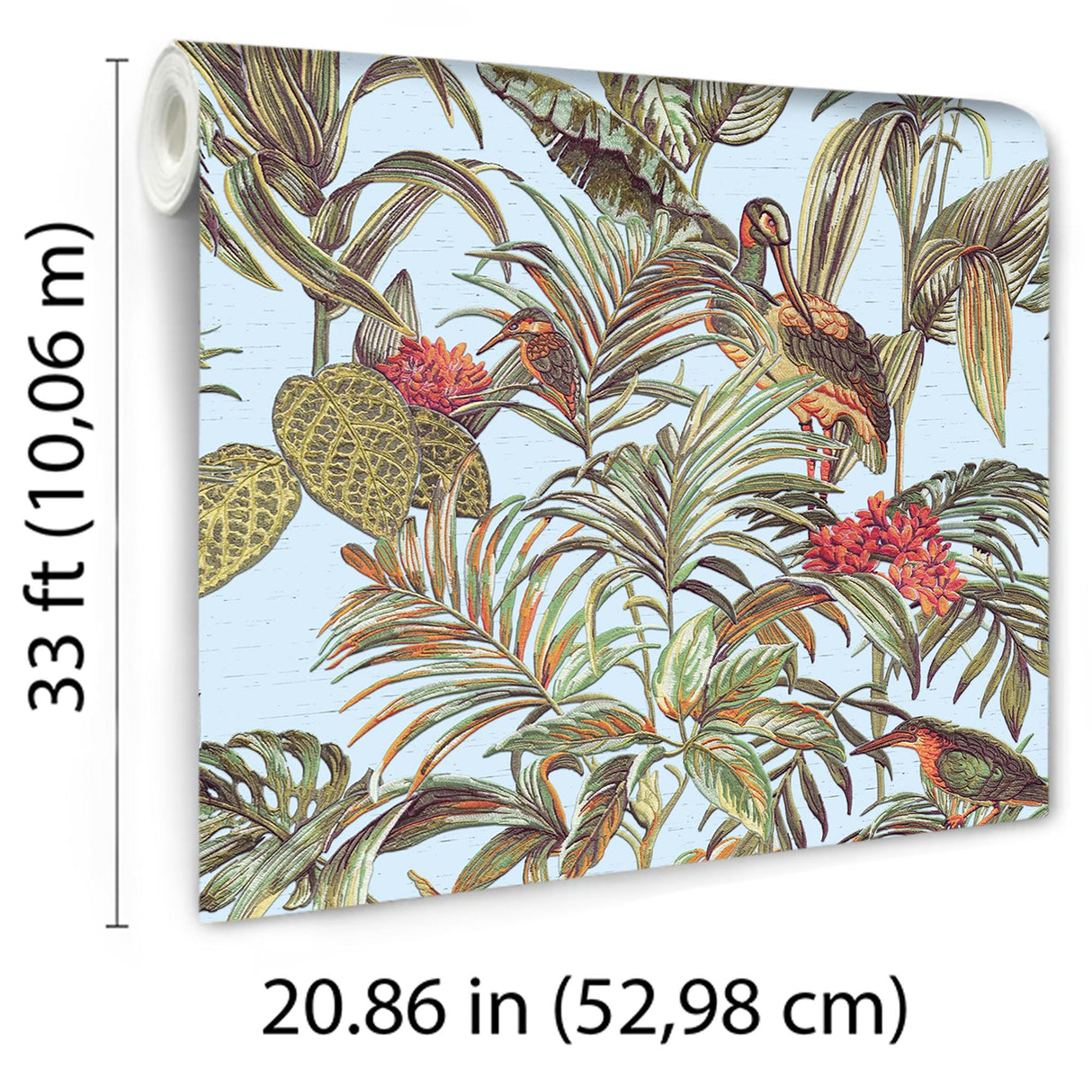Veer Decor Bird of Paradise Teal Wallpaper