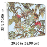 Veer Decor Bird of Paradise Teal Wallpaper